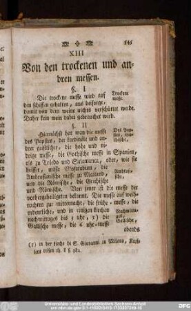 XIII Von den trockenen und andren messen.