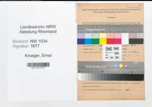 Entnazifizierung Ernst Kroeger , geb. 21.12.1911 (Oberwachtmeister)