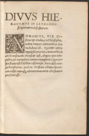 Divus Hieronymus In Catalogo scriptorum ecclesiasticorum.