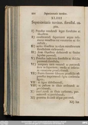 XLIIII Superioritatis territor. forestal. capita.