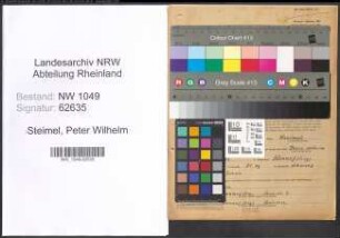 Entnazifizierung Peter Wilhelm Steimel , geb. 07.05.1882 (Geschaeftsfuehrer)