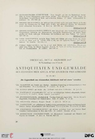 Antiquitäten und Gemälde aus Elsässischem Adels- und anderem Privatbesitz (Nr. 232-407)