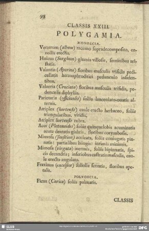 Classis XXIII. Polygamia