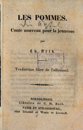 Les pommes : conte nouveau