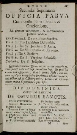 De Omnibus Sanctis. - Litaniæ de S. Josepho.