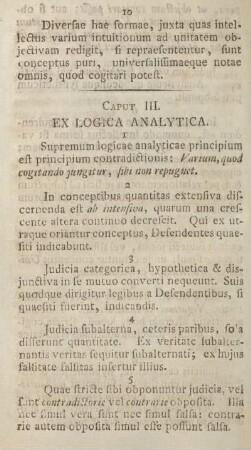 Caput III. Ex logica analytica.