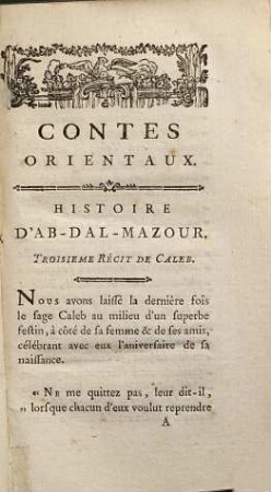 Contes Orientaux, Ou Les Récits Du Sage Caleb, Voyageur Persan, 2