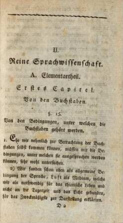 II. Reine Sprachwissenschaft