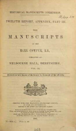Report. 12. 1890 (1889), Appendix part 3