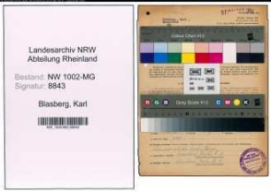 Entnazifizierung Karl Blasberg , geb. 06.11.1902 (Buchpruefer)