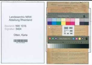 Entnazifizierung Karla Otten , geb. 18.11.1909 (Lehrerin)