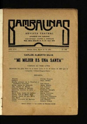 Mi mujer es una santa : comedia en tres actos