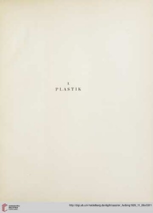 I. Plastik (Nr. 1-19)