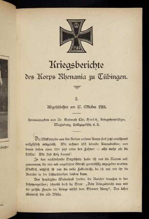 43-74, Kriegsbericht Nr. 3: 17. Oktober 1914