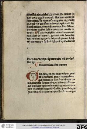 Belli troiani liber primus.
