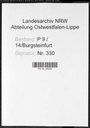 Sterberegister Standesamt Burgsteinfurt