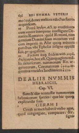 De Aliis Nummis Hebraicis. Cap. VI.