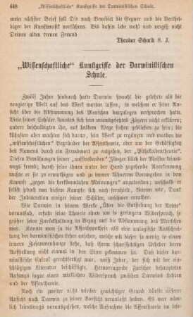448-466 "Wissenschaftliche Kunstgriffe der Darwinistischen Schule