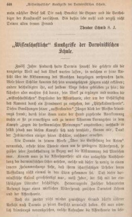 448-466 "Wissenschaftliche Kunstgriffe der Darwinistischen Schule