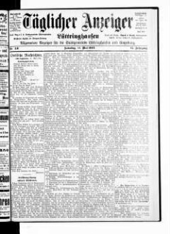 Täglicher Anzeiger : amtliches Organ für die Stadt Lüttringhausen