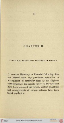 II. Rules for producing pictures in colour