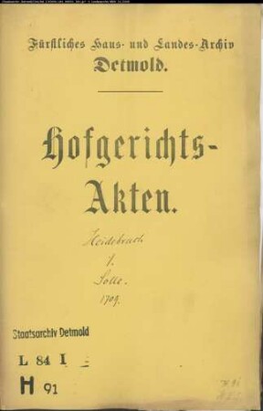 Heidebrock, Ernst Luwig gegen Hans Henrich Solle zu Barntrup - Halbe freie Hausstätte