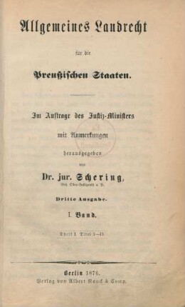 Bd. 1: Titel 1-11