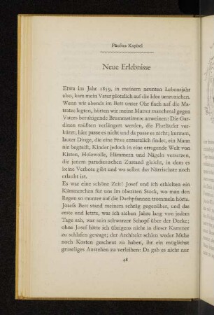 Fünftes Kapitel Neue Erlebnisse