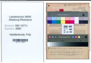 Entnazifizierung Fritz Haddenbrock , geb. 04.02.1890 (Transportunternehmer)