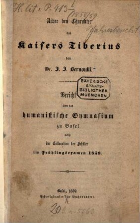 Bericht : über d. ... Schuljahr. 1858/59