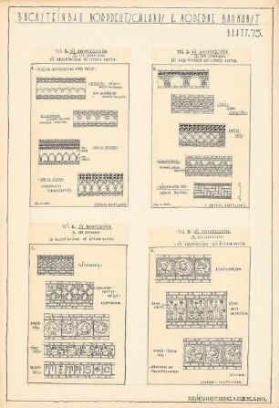 Backsteinbau Norddeutschlands und moderne Baukunst Baukategorien: Blatt 75: Sakralbau. Ansichten Figurenfriese Koldenbüttel, Lübeck