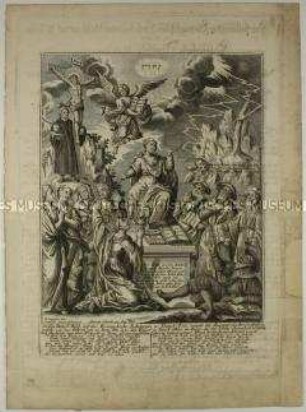 Allegorie auf die Augsburger Konfession - Erinnerungsblatt zum 200. Jahrestag der Augsburger Konfession