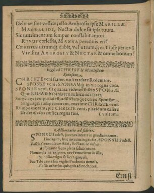 Euche ad Christum coelestem Sponsum.