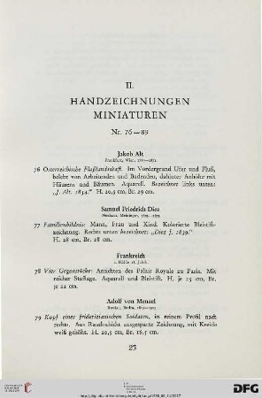 II. Handzeichnungen (Nr. 76-89)