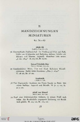 II. Handzeichnungen (Nr. 76-89)
