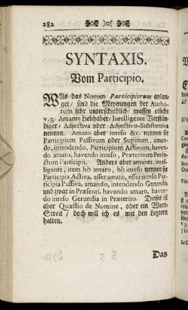 Syntaxis. Vom Participio