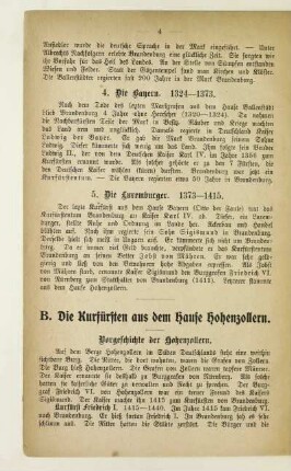 B. Die Kurfürsten aus dem Hause Hohenzollern