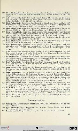 Metallarbeiten (Nr. 349-378)