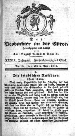 25. Stueck, 22. Juni 1840