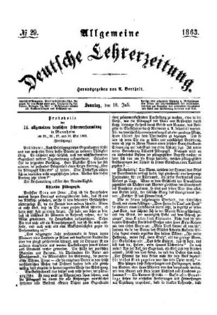 Protokolle der 14. allgemeinen deutschen Lehrerversammlung