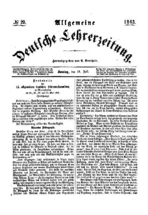 Protokolle der 14. allgemeinen deutschen Lehrerversammlung
