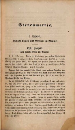 Lehrbuch der Geometrie zum Gebrauche an höheren Lehranstalten, 2. Stereometrie