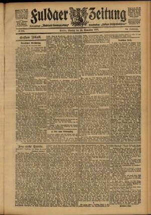 Erste Ausgabe vom Montag, den 25. November 1907.