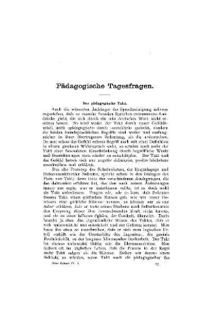 Pädagogische Tagesfragen