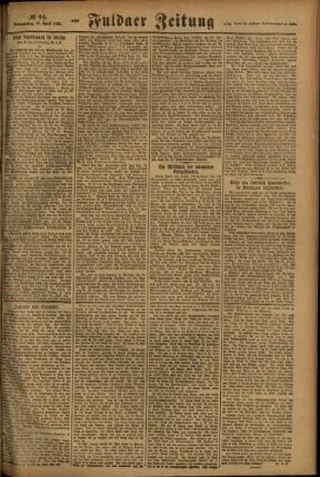 Zweite Ausgabe vom Donnerstag, den 27. April 1922.