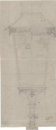 Gärtner, Friedrich von; München; Wittelsbacherpalast - Lampe (Schnitt)