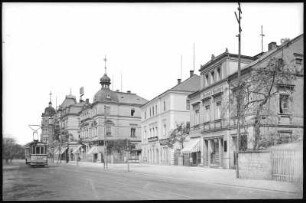 Kötzschenbroda. Meißner Straße mit Straßenbahn