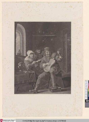 [Interieur mit Gitarrenspieler; Interior with Guitar-Player]