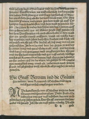 Wie Graff Bertram und die Grävin sein mütter ... empfangen wurden.