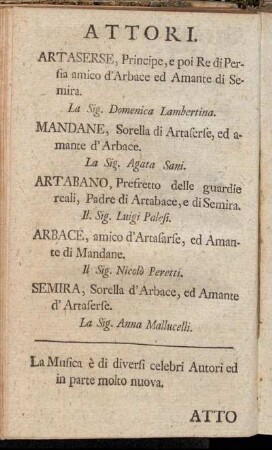 Attori. = Auftretende Personen.